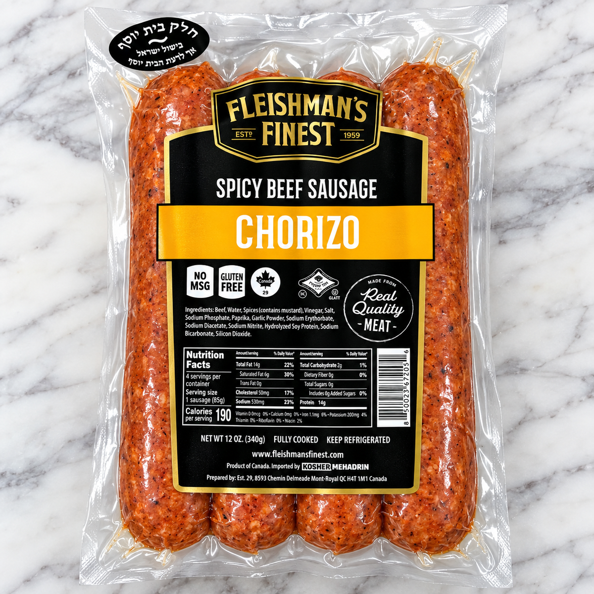 Fleishman's Spicy Beef Chorizo Sausage