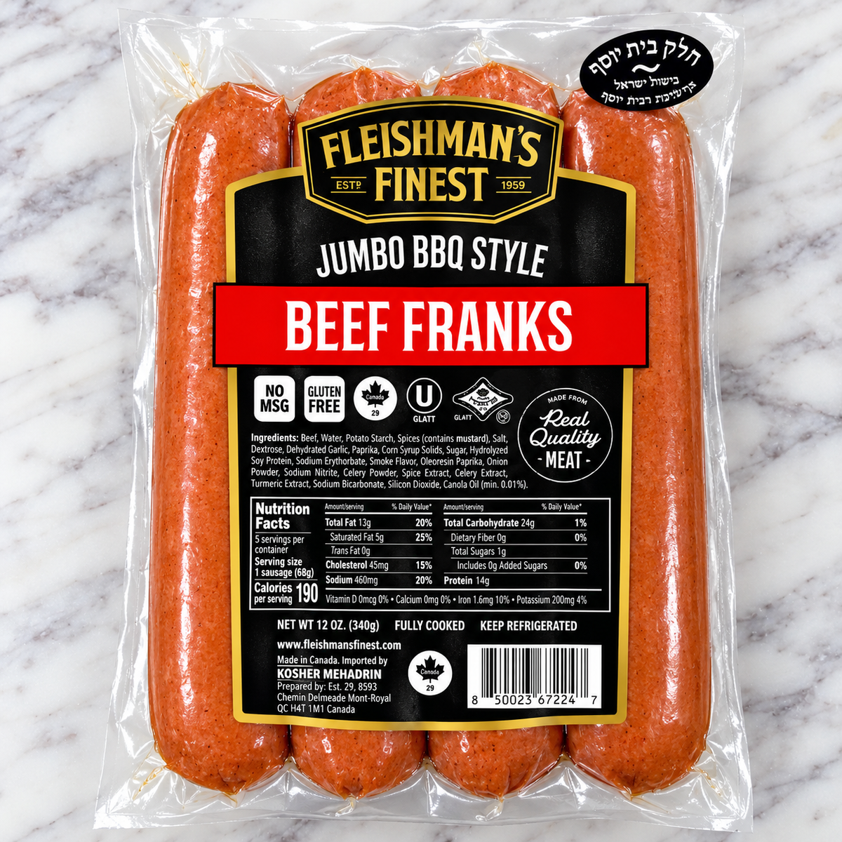 Fleishman's Jumbo BBQ Beef Sausage