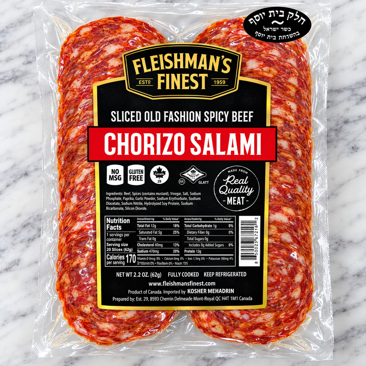 Fleishman's Sliced Spicy Chorizo Salami
