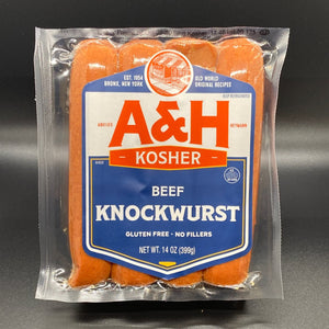 A&H BEEF KNOCKWURST 14 OZ. Sausage - CARNICERY