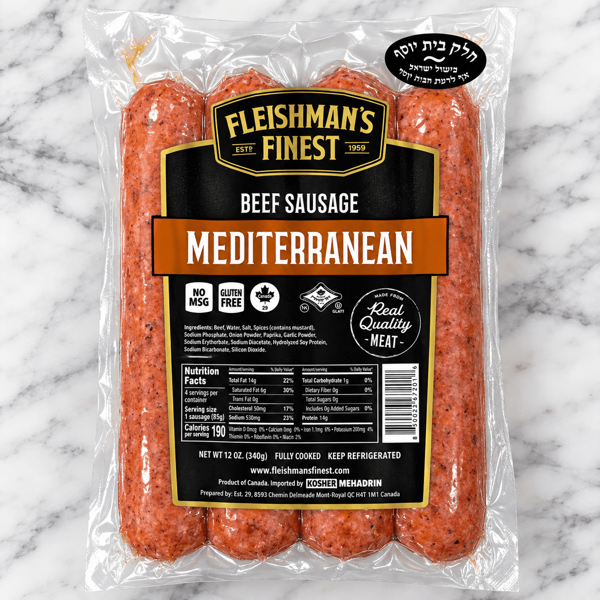 Fleishman's Mediterranean Beef Sausage - CARNICERY