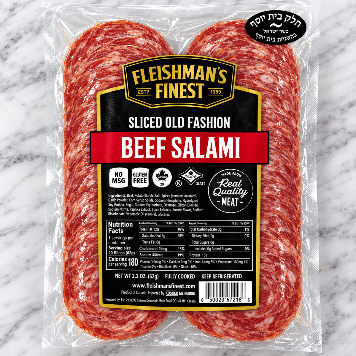 Fleishman's Sliced Old Fashion Beef Salami - CARNICERY