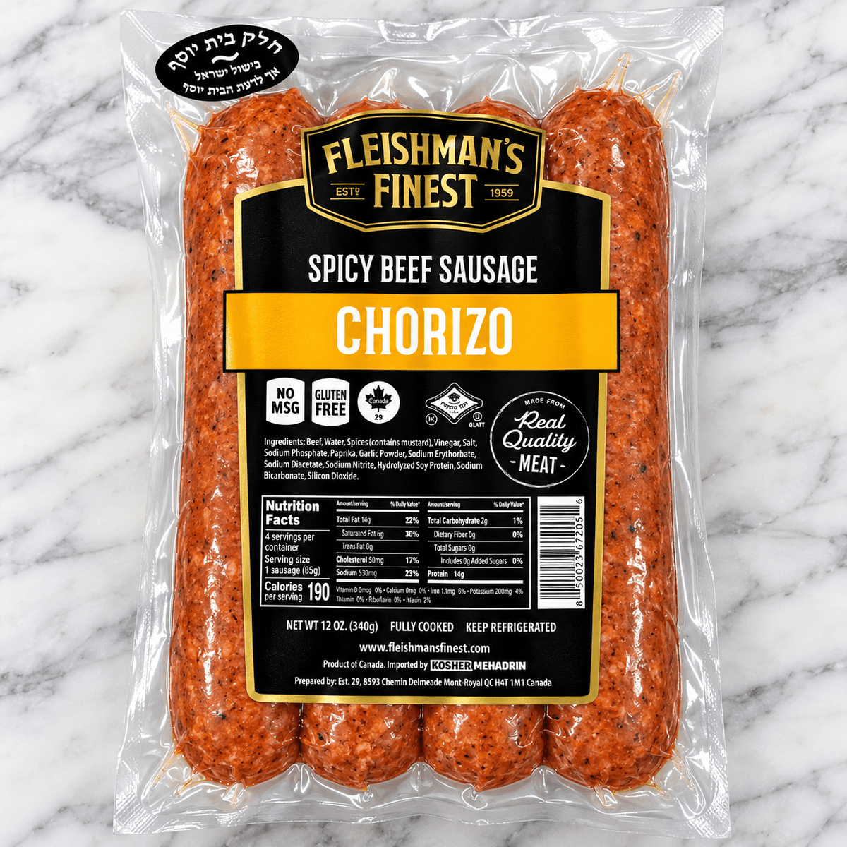 Fleishman's Spicy Beef Chorizo Sausage - CARNICERY