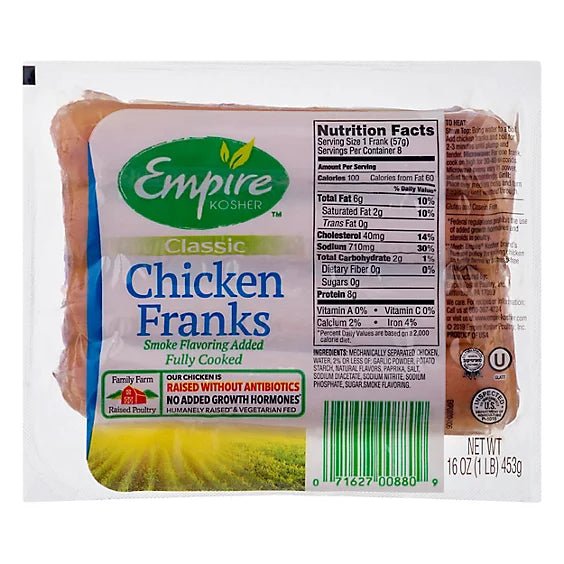 Hot Dog Chicken Franks Empire 16 oz - CARNICERY