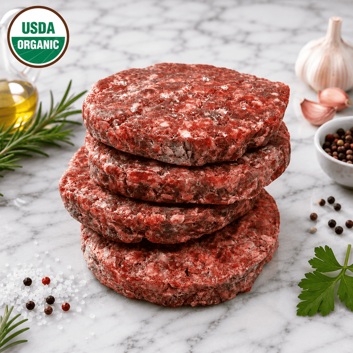 Organic Burger Home Made 100% Grass Fed. - CARNICERY